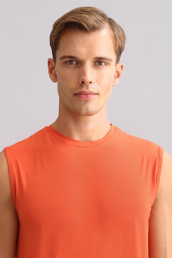 Mısırlı ORGANIC Pamuklu ZEUS LUXURY Regular Fit Bisiklet Yaka Sporcu Atlet / T-Shirt Pas Kırmızı