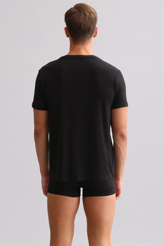Mısırlı ORGANIC Pamuklu ZEUS LUXURY Regular Fit Bisiklet Yaka Fanila / T-Shirt Siyah