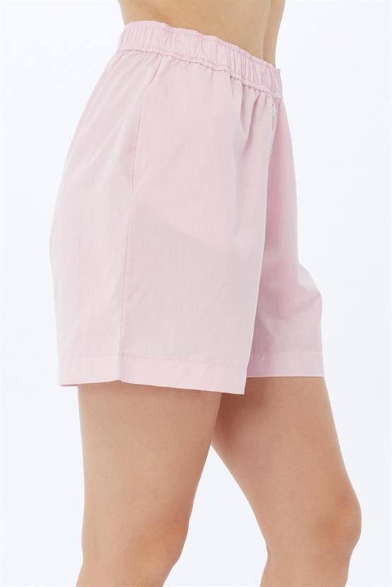 Mısırlı Pamuklu Poplin Şort Açık Sarı