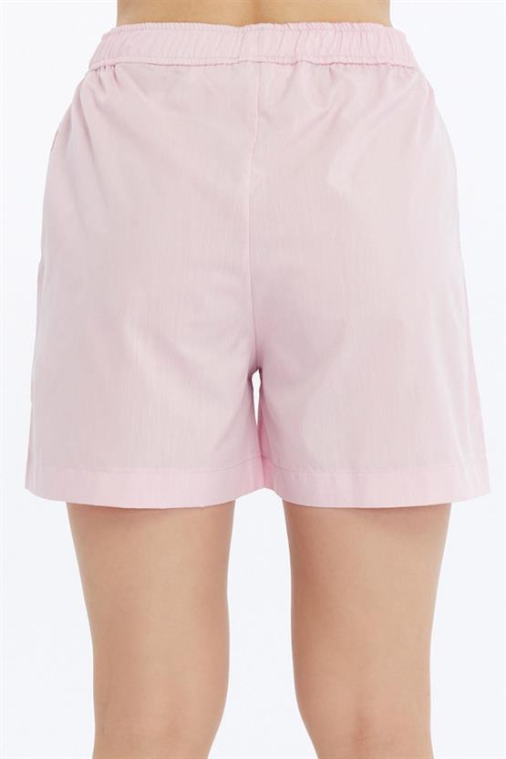 Mısırlı Pamuklu Poplin Şort Açık Sarı