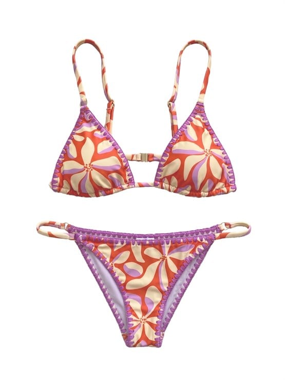Mısırlı Üçgen Bikini Takım Flower