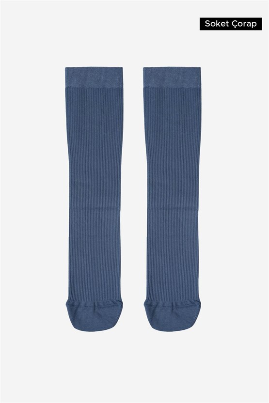 Mısırlı Unisex Bambu Özel Sıkılaştırıcı Teknolojiyle Uçuş ve Pilot Soket Çorap Gece Mavisi