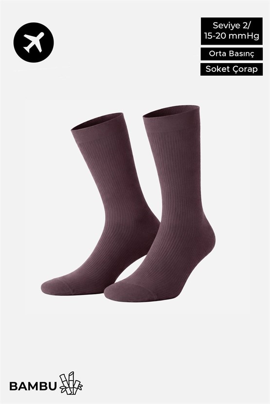 Mısırlı Unisex Bambu Özel Sıkılaştırıcı Teknolojiyle Uçuş ve Pilot Soket Çorap Lavender