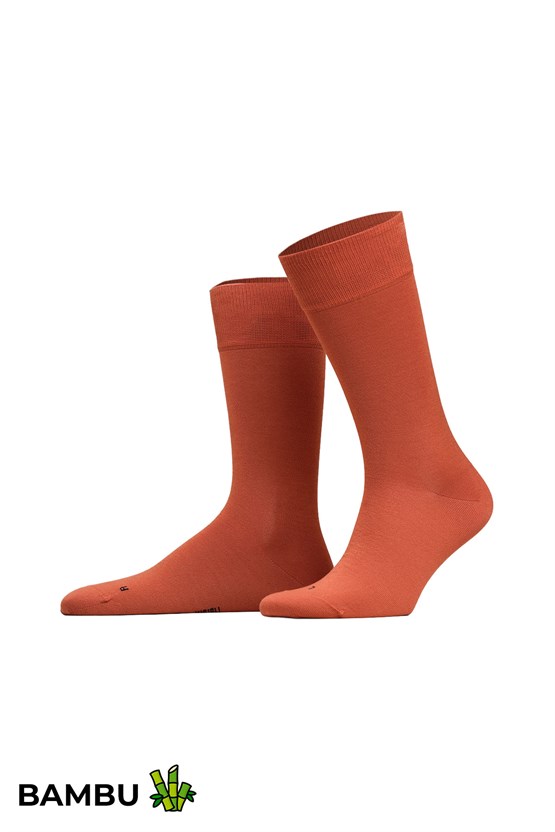 Mısırlı Unisex Bambu Soket Çorap Likralı Pas Kırmızı