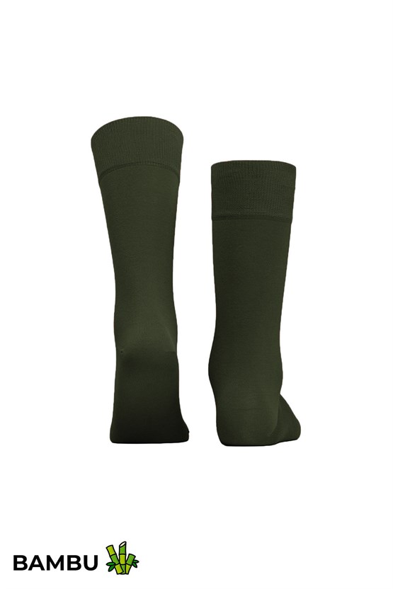 Mısırlı Unisex Bambu Soket Çorap Likralı Koyu Haki