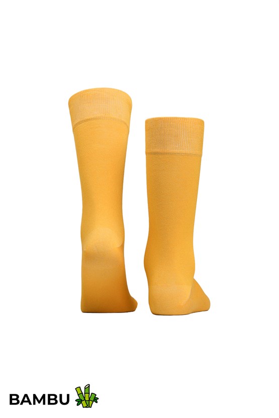 Mısırlı Unisex Bambu Soket Çorap Likralı Hardal