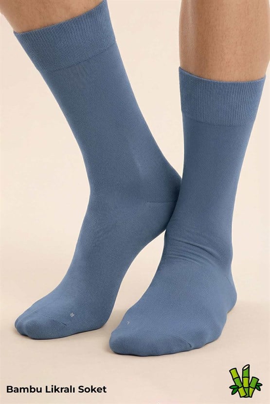 Mısırlı Unisex Bambu Soket Çorap Likralı Gece Mavisi