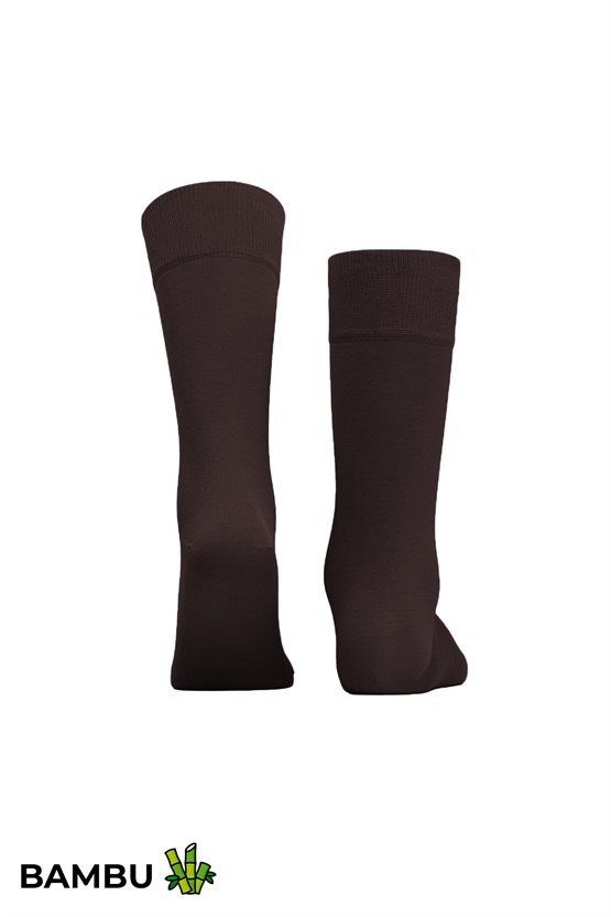 Mısırlı Unisex Bambu Soket Çorap Likralı Kahverengi
