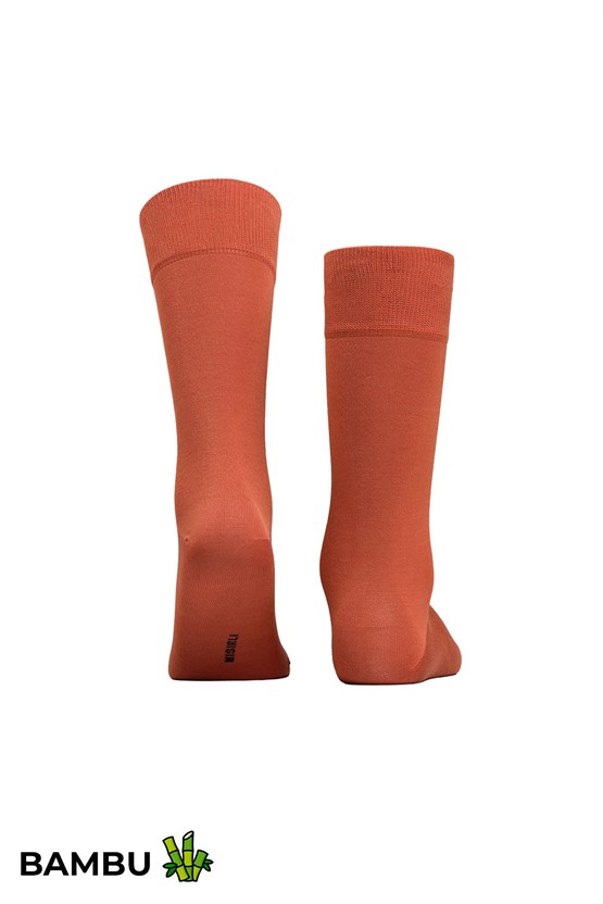 Mısırlı Unisex Bambu Soket Çorap Likralı Pas Kırmızı