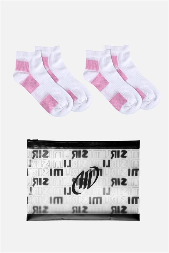 Mısırlı Unisex Coolmax 2 Çift Özel Paketli Kısa Konç Çorap Beyaz