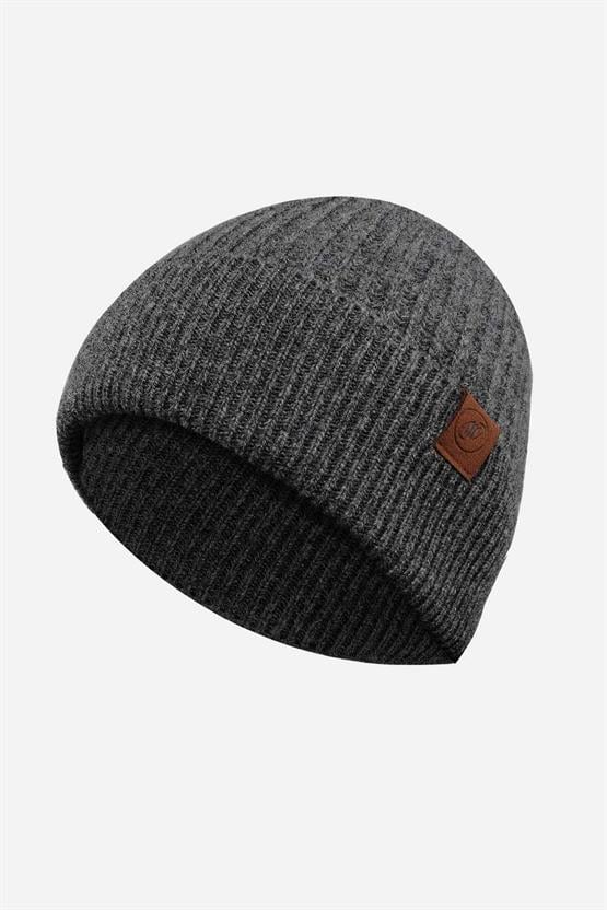 Mısırlı Unisex Kuzu Yünü (Lambswool) Katlamalı Füme Bere