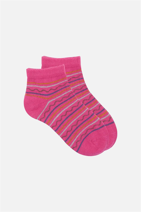Mısırlı Unisex Pamuklu 3 Çift Bebek ve Çocuk Patik Çorap Çok Renkli