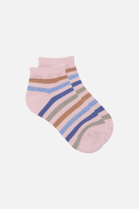 Mısırlı Unisex Pamuklu 3 Çift Çocuk Patik Çorap Çok Renkli