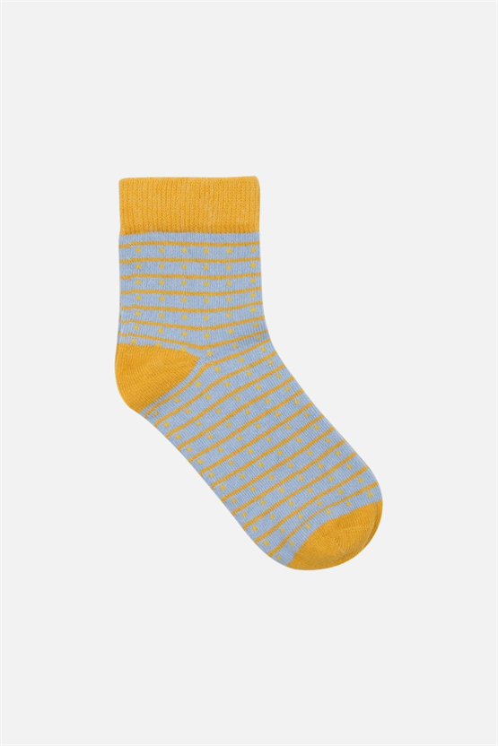 Mısırlı Unisex Pamuklu 3 Çift Çocuk Soket Çorap Çok Renkli
