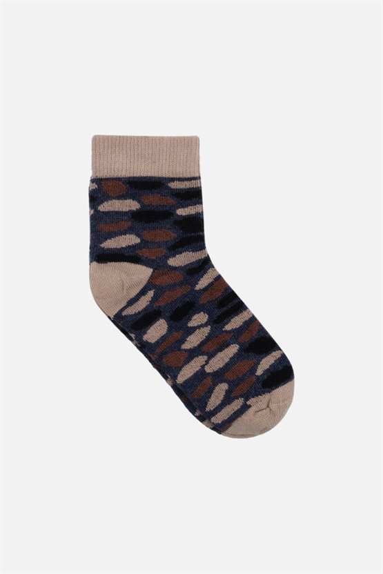 Mısırlı Unisex Pamuklu 3 Çift Çocuk Soket Çorap Çok Renkli