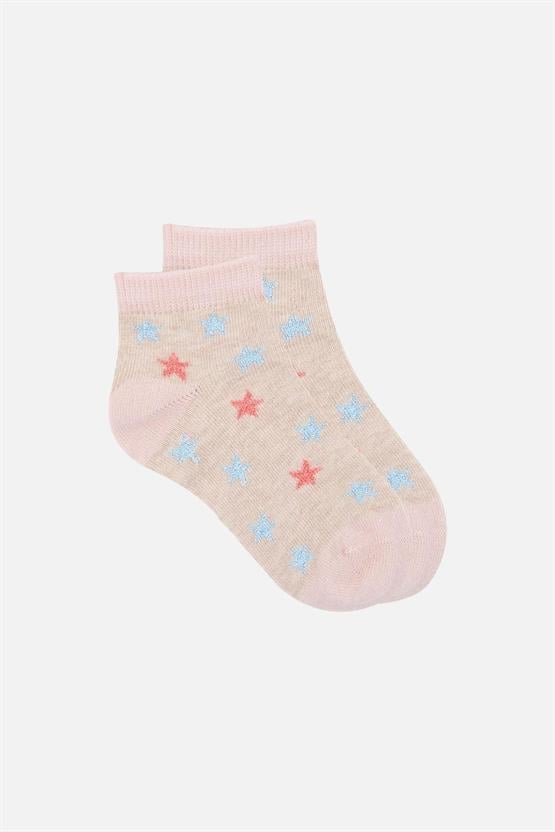 Mısırlı Unisex Pamuklu 3 Çift Yıldız Desenli Bebek Patik Çorap Yıldız Desenli