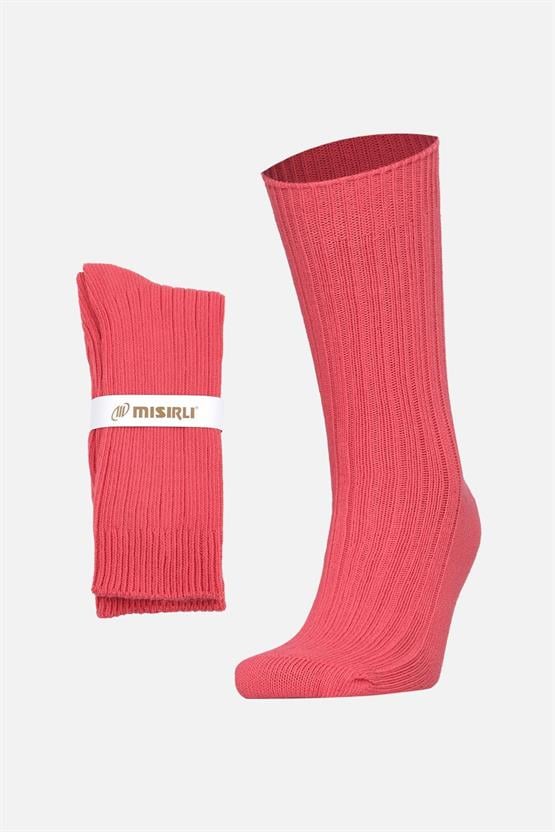 Mısırlı Unisex Pamuklu Bio Cotton Kışlık Soket Çorap Pembe