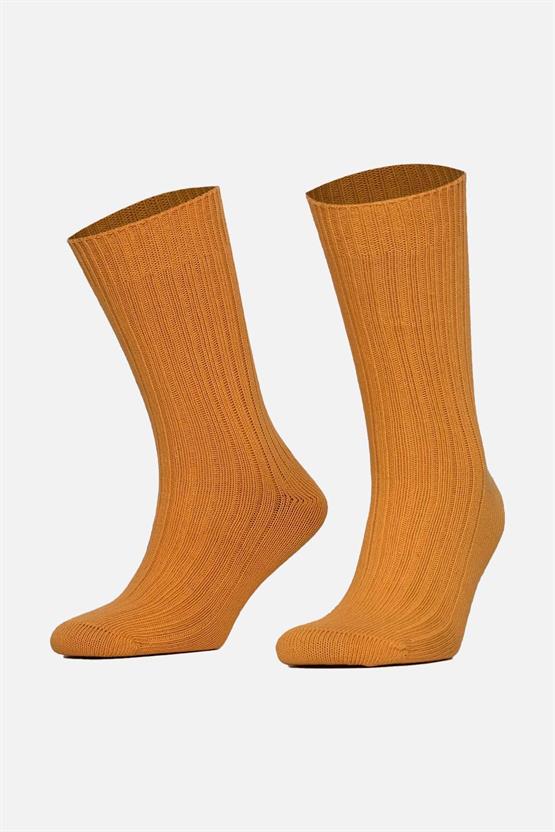 Mısırlı Unisex Pamuklu Bio Cotton Kışlık Soket Çorap Turuncu