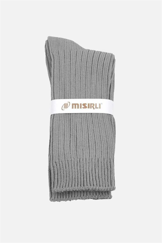 Mısırlı Unisex Pamuklu Bio Cotton Kışlık Soket Çorap Gri