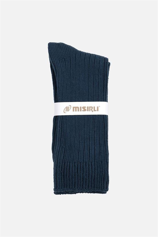 Mısırlı Unisex Pamuklu Bio Cotton Kışlık Soket Çorap Lacivert