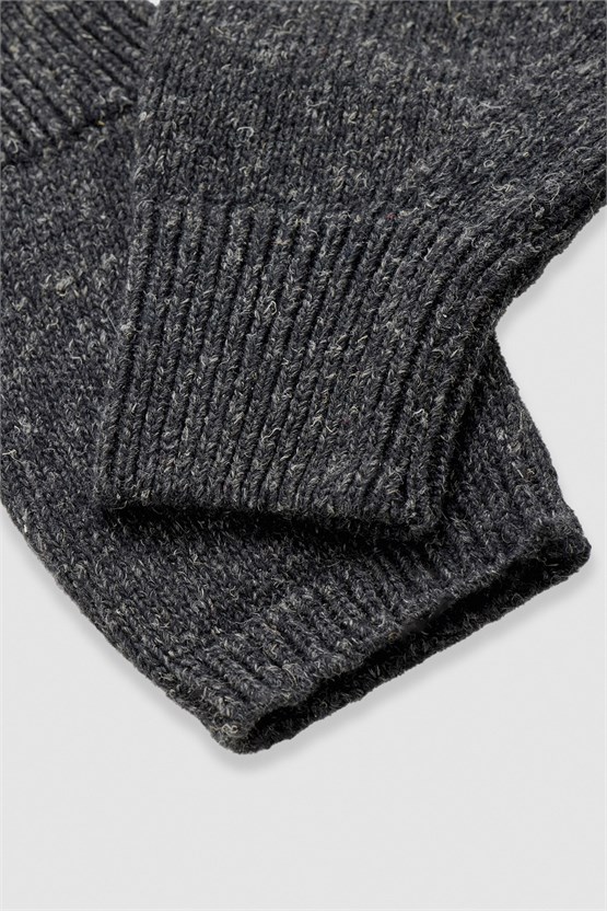 Mısırlı Unisex Yün Eldiven Siyah