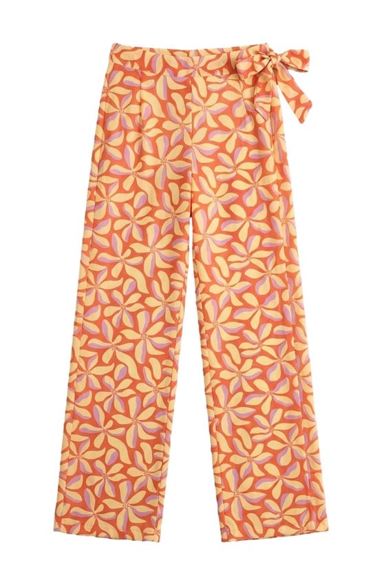 Mısırlı Yandan  Bağlamalı Pantolon Pareo Flower