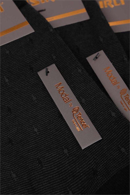Modal by Tencel 6 Çift Kutulu Soket Çorap Siyah