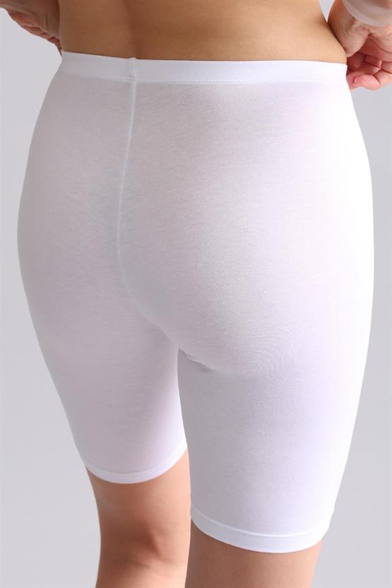 Modal by TENCEL ALICE Uzun Şort Külot Beyaz