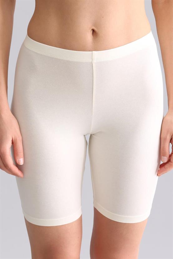 Modal by TENCEL ALICE Uzun Şort Külot Ekru