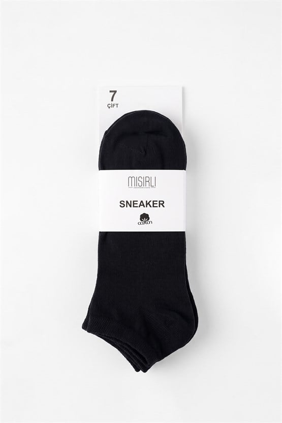 ORGANİK PAMUKLU Unisex 7 Çift Patik Çorap Siyah