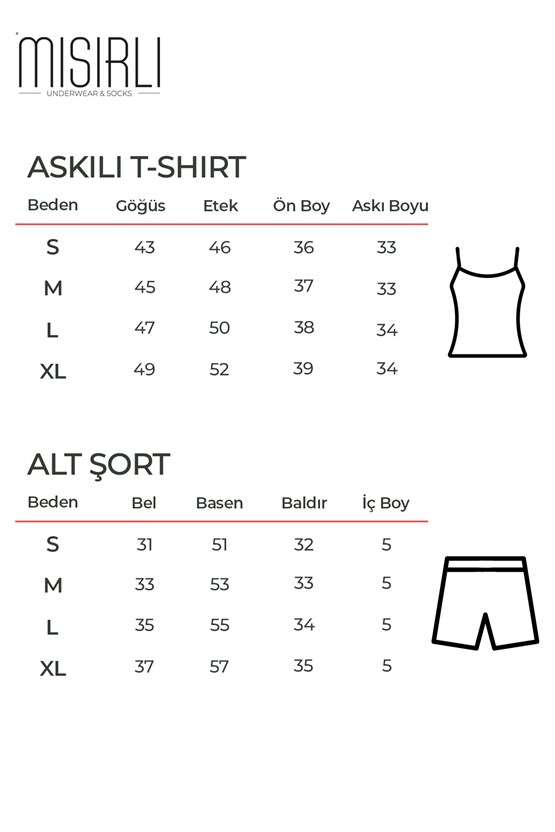 Pamuklu Askılı Tişört Şort Takım Açık Mavi