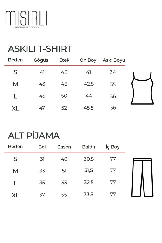 Mısırlı Kadın Pamuklu Askılı Pijama Takımı Pembe