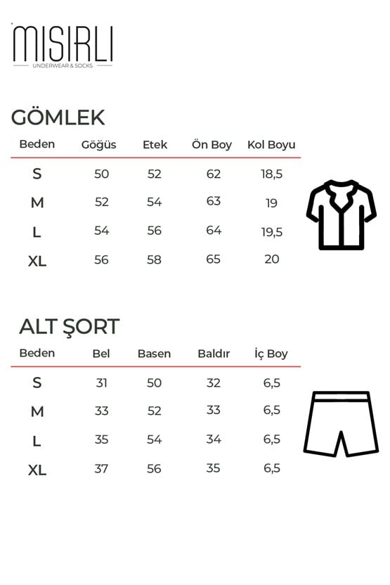 Pamuklu Kısa Kollu Gömlek Şortlu Takım Lacivert