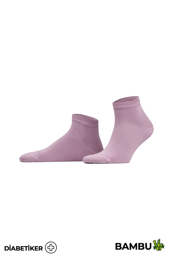 Unisex Bambu Diyabetik Sneaker Çorap Lavender