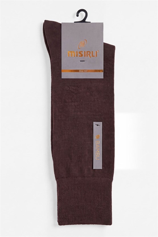 Unisex Bambu Microfiber Süper İnce Uzun Soket Çorap Mor