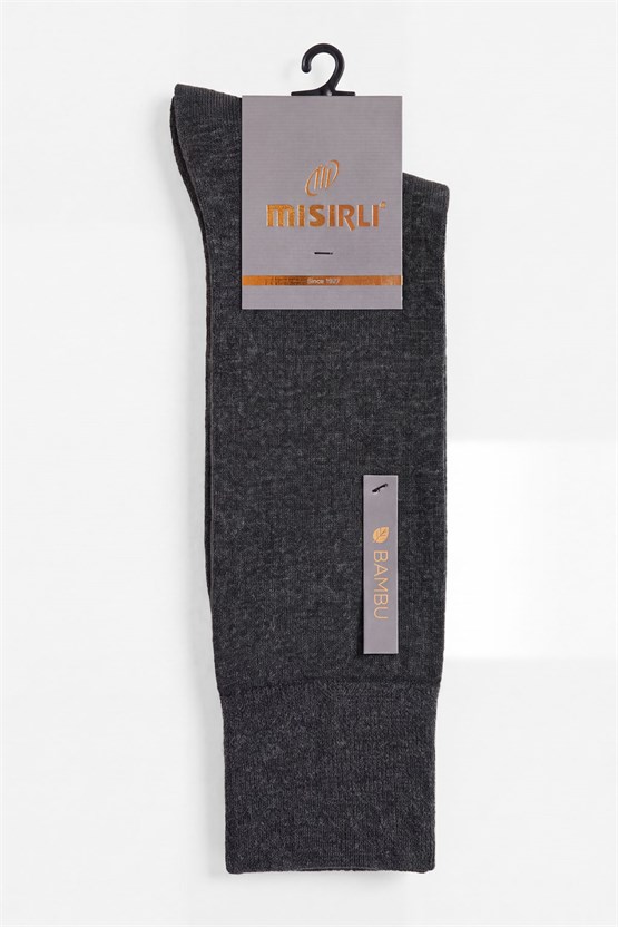 Unisex Bambu Microfiber Süper İnce Uzun Soket Çorap Antrasit