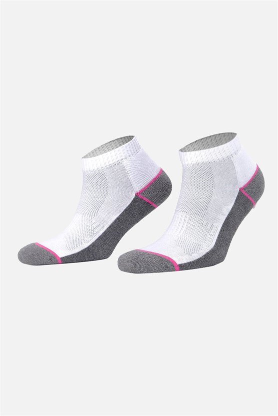 Unisex Coolmax 2 Çift Kısa Konç Çorap Siyah-Beyaz