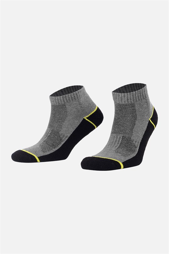 Unisex Coolmax 2 Çift Kısa Konç Çorap Siyah-Beyaz