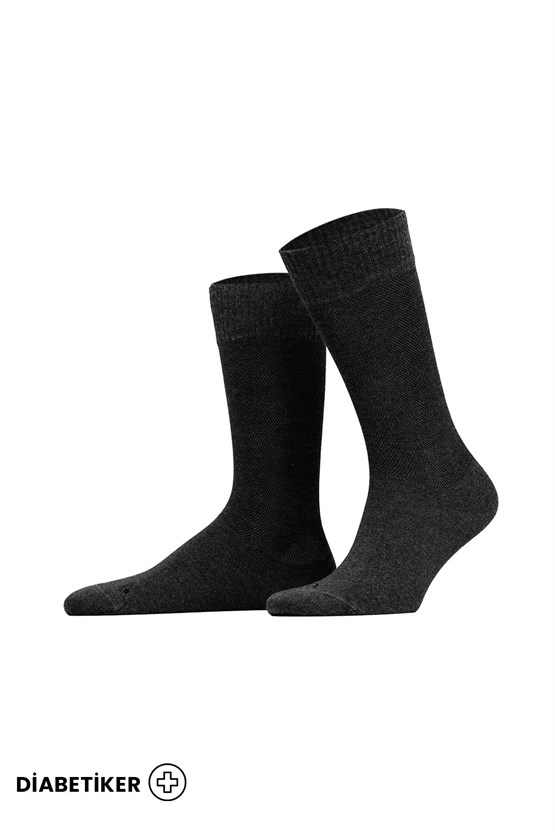 Unisex Diyabetik Bambu Soket Çorap Antrasit