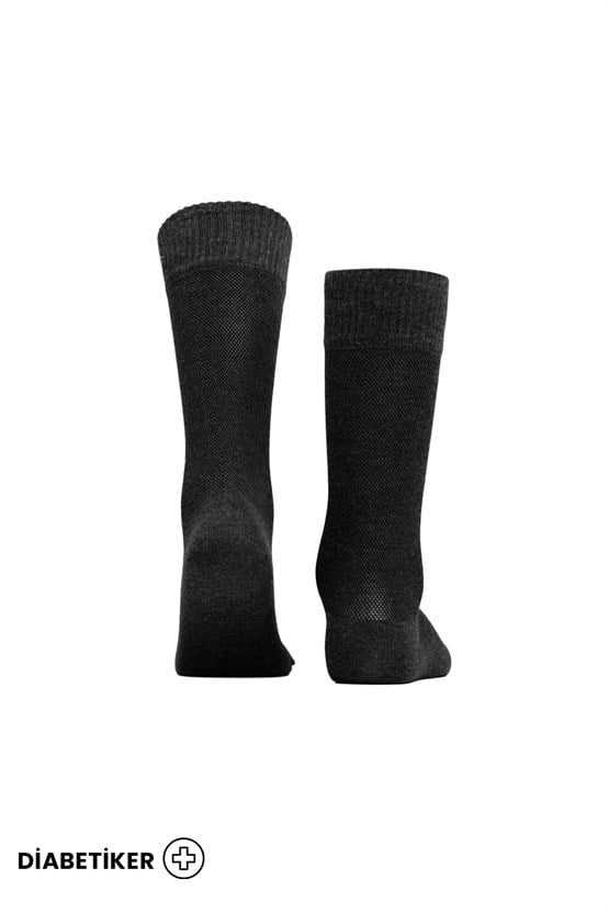 Unisex Diyabetik Bambu Soket Çorap Antrasit