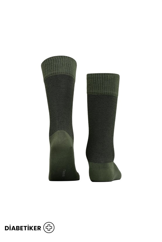 Unisex Diyabetik Bambu Soket Çorap Haki