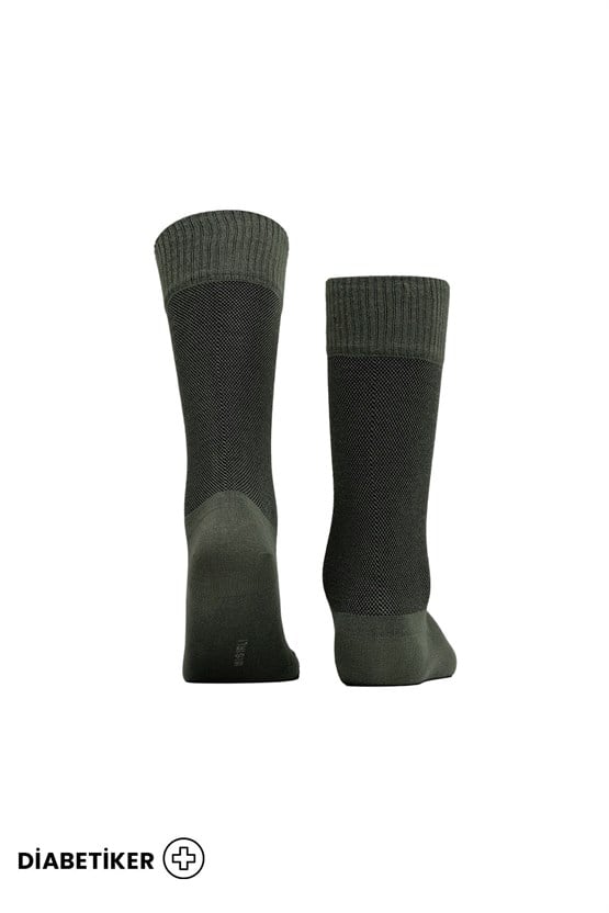 Unisex Diyabetik Bambu Soket Çorap Koyu Haki