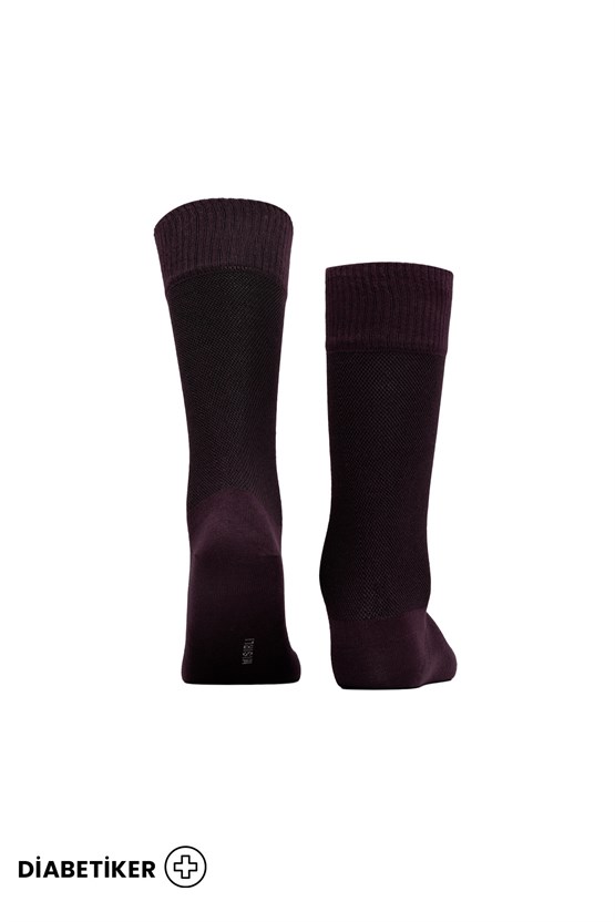 Unisex Diyabetik Bambu Soket Çorap Mor