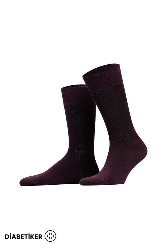 Unisex Diyabetik Bambu Soket Çorap Mor