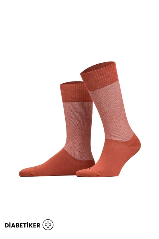 Unisex Diyabetik Bambu Soket Çorap Pas Kırmızı