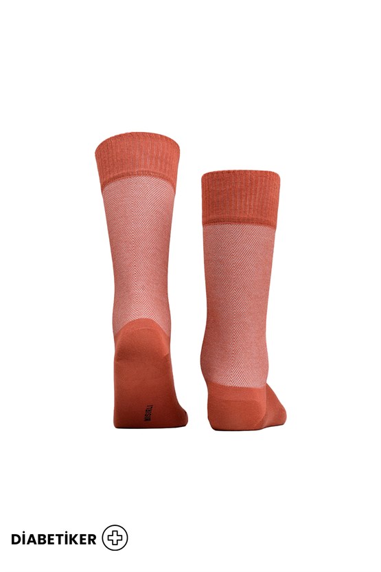 Unisex Diyabetik Bambu Soket Çorap Pas Kırmızı
