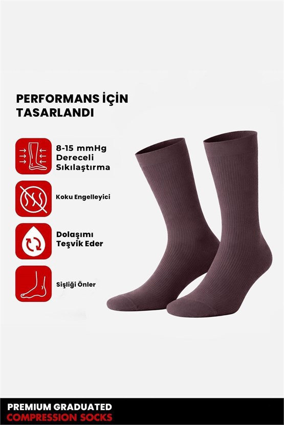 Unisex Organik Pamuk Özel Sıkılaştırıcı Teknolojiyle Uçuş ve Pilot Soket Çorap Lavender