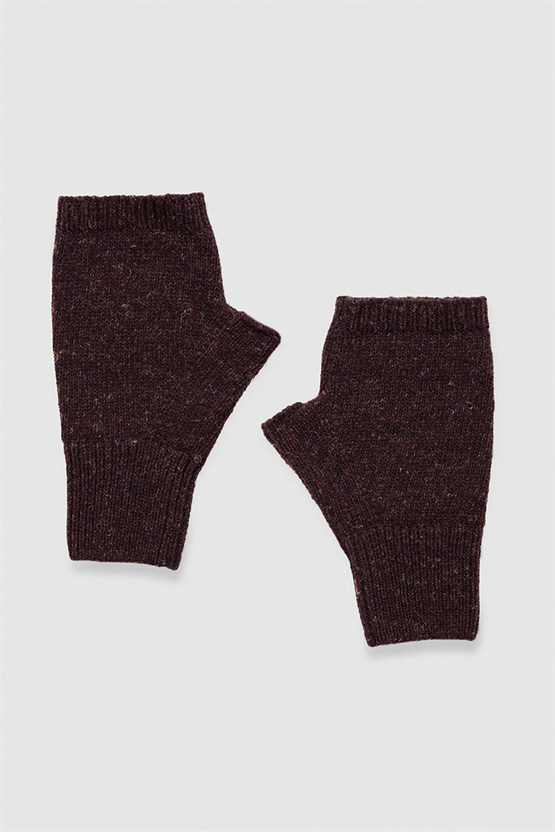 Unisex Yün Bere Eldiven Takımı - Milda Bordo