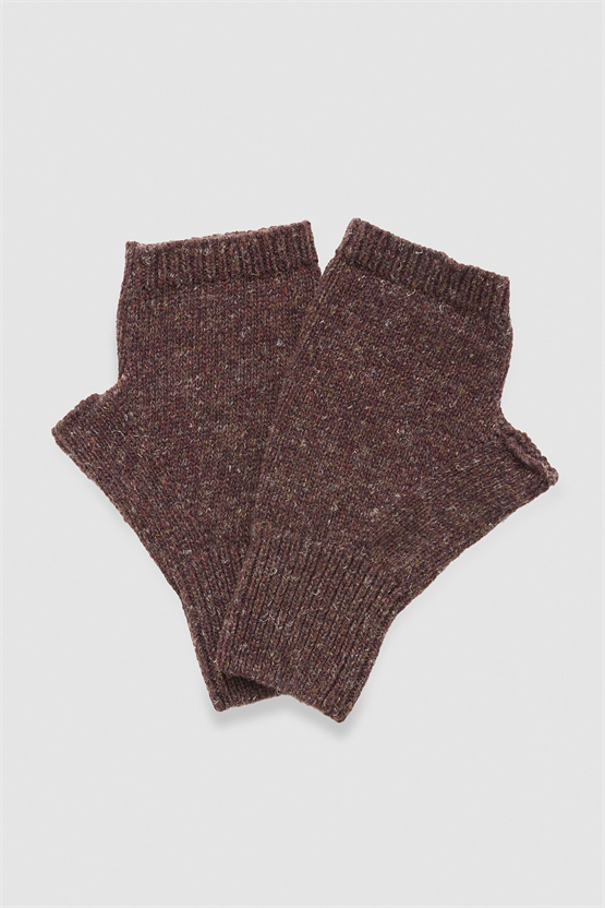 Unisex Yün Bere Eldiven Takımı - Milda Kahverengi