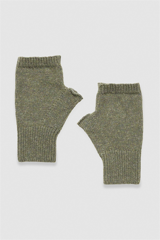 Unisex Yün Bere Eldiven Takımı - Milda Yeşil